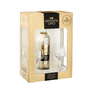 Grappa Oro di Mazzetti + 2 calici – 50cl